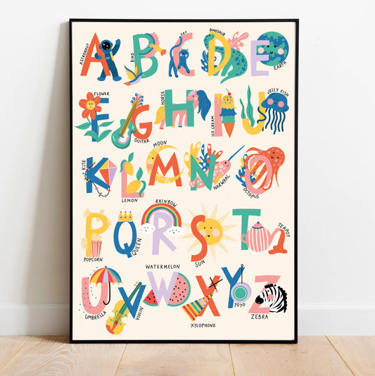 Children's Alphabet Art Print: A3