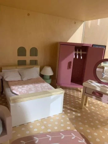 Dolls House Wooden Bedroom Furniture Set
