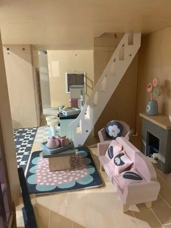 Dolls House Wooden Sitting Room Furniture Set