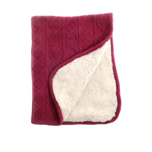 Raspberry Pink Sherpa Fleece Blanket
