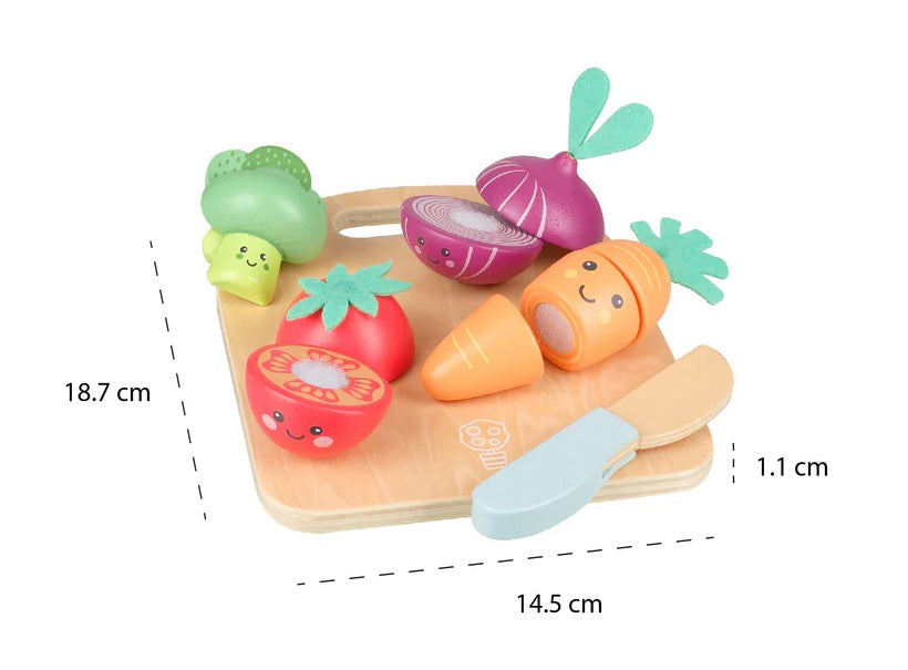Happy Wooden Veggies Cutting Veg