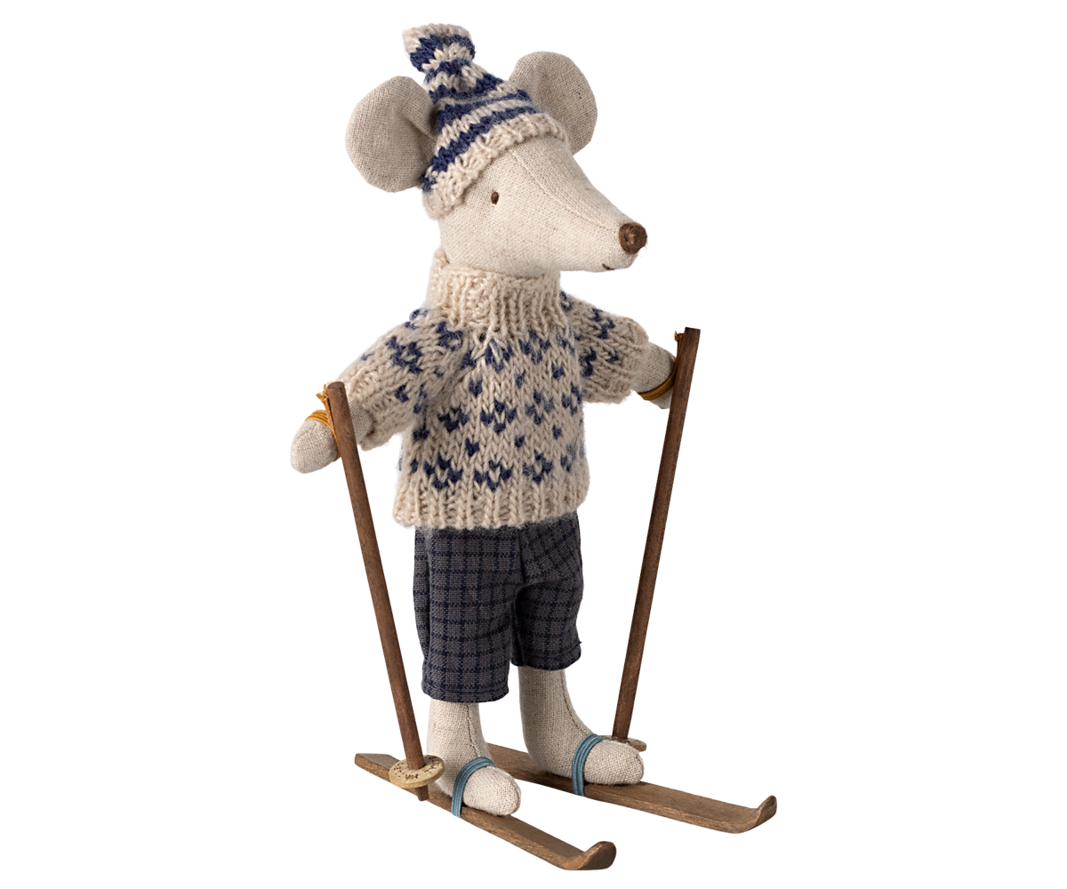 Winter Mouse with Ski Set - Dad Mouse