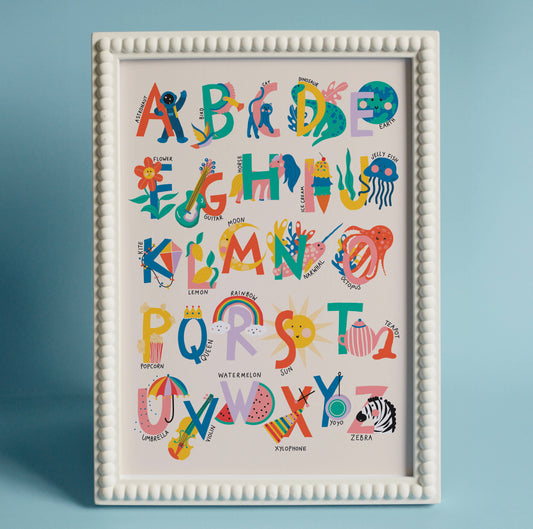 Children's Alphabet Art Print: A3