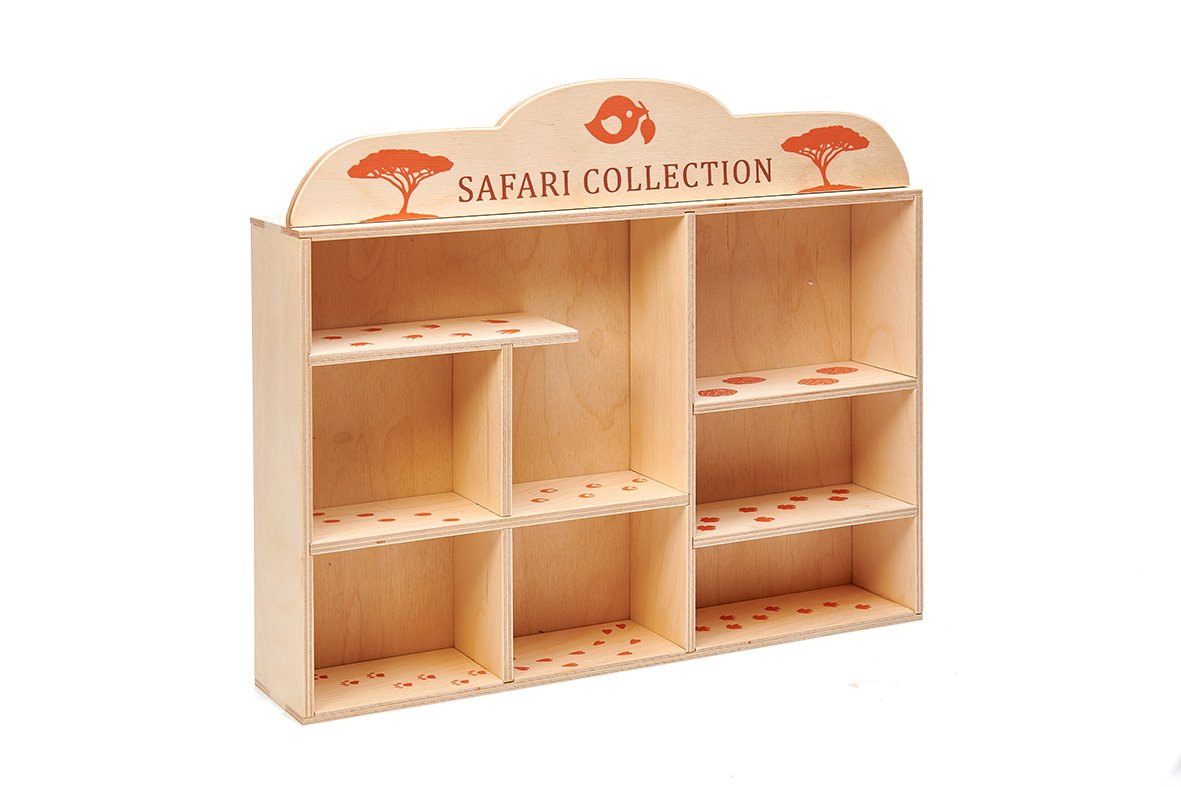 Wooden Safari Animal Set & Shelf