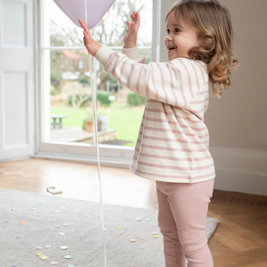 Dusty Pink Ribbed Leggings