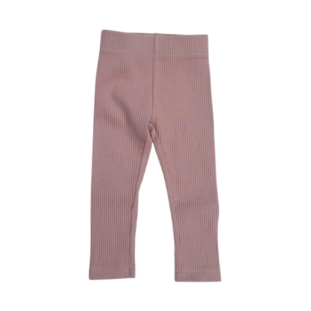 Dusty Pink Ribbed Leggings