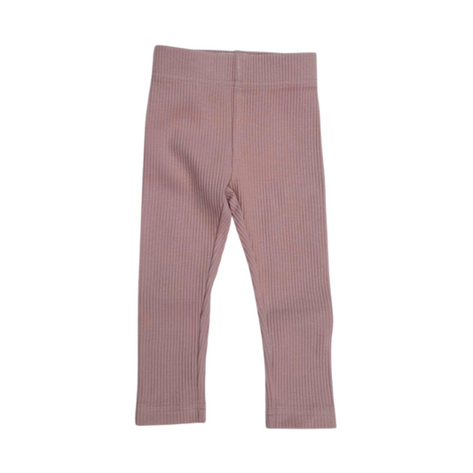 Dusty Pink Ribbed Leggings