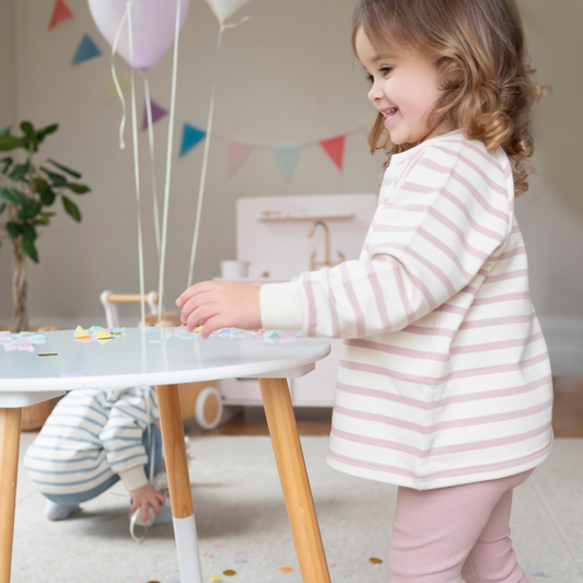 Dusky Pink Stripe Sweatshirt