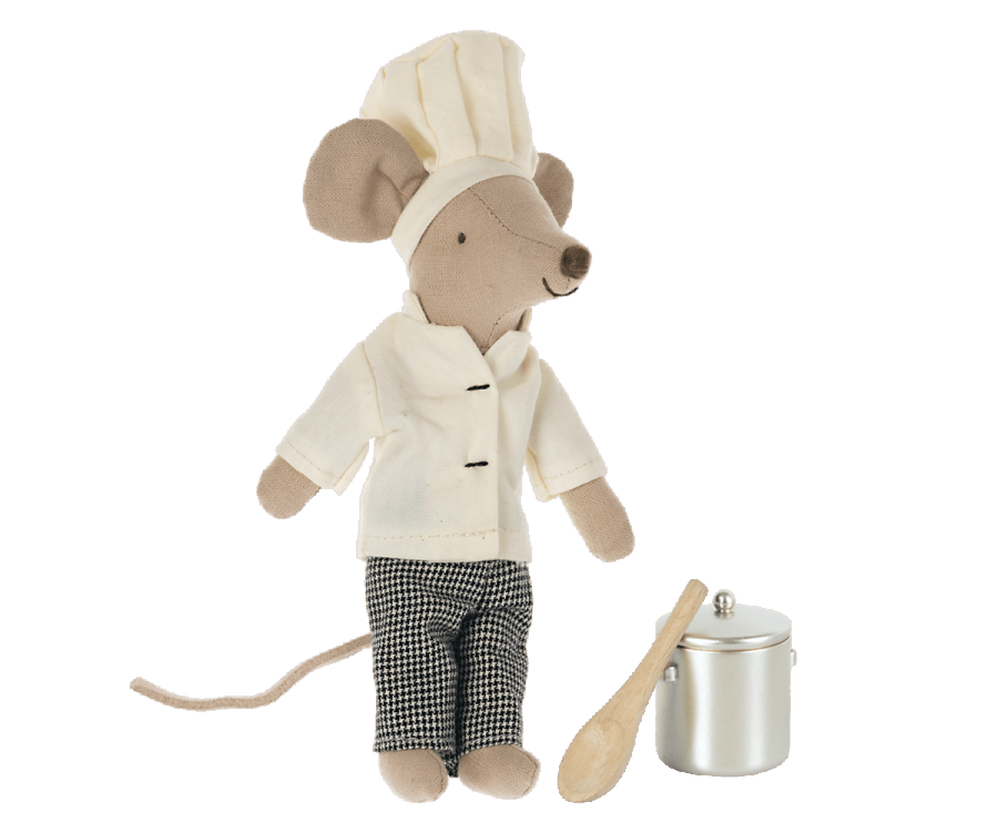 Maileg - Chef Mouse with Soup Pot and Spoon