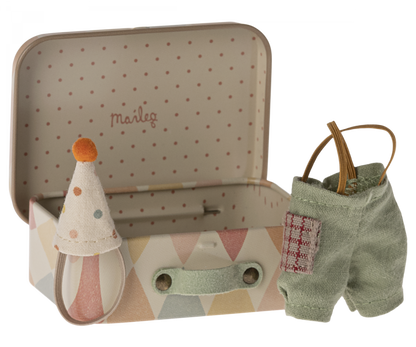 Little Brother Mouse Clown Clothes In A Suitcase