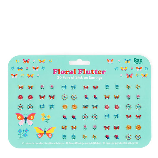 Floral Flutter Stick On Earrings (30 pairs) - Bizzybods