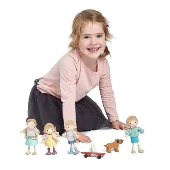 Amy and Her Rabbit Wooden Doll Character