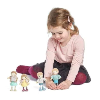 Amy and Her Rabbit Wooden Doll Character