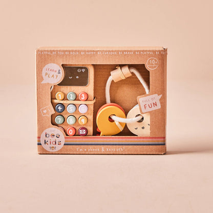Wooden Phone & Keys Toy Set