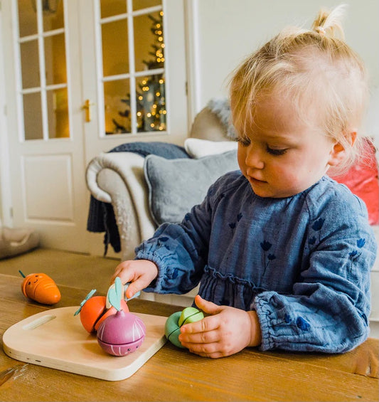 Happy Wooden Veggies Cutting Veg