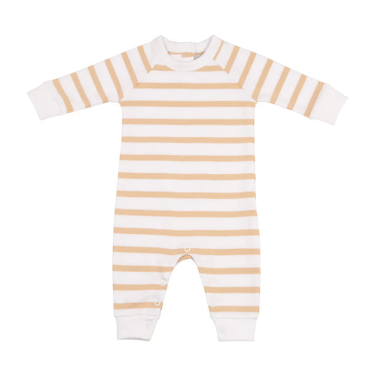 Biscuit & White Striped All-In-One