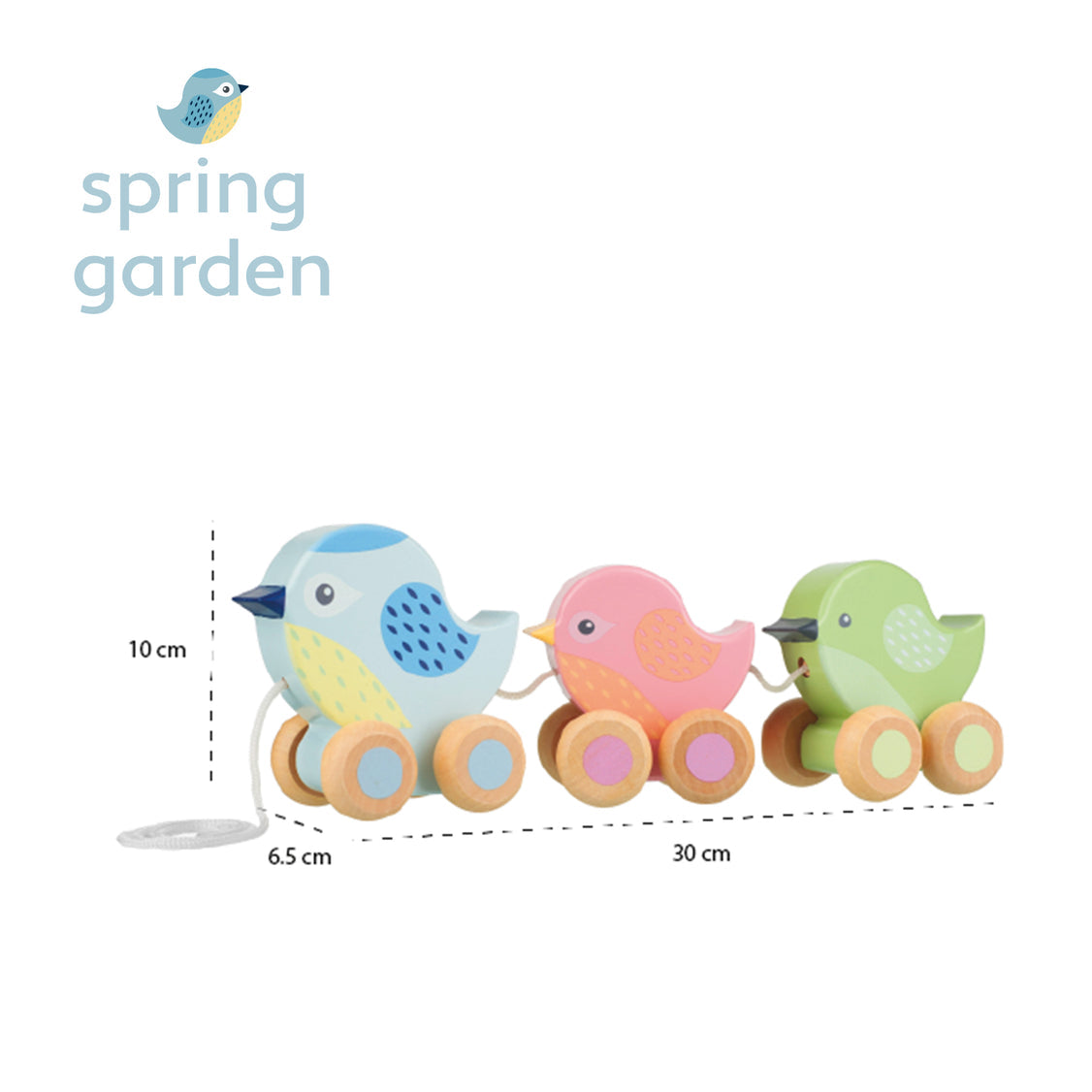 Pull Along Wooden Birdies