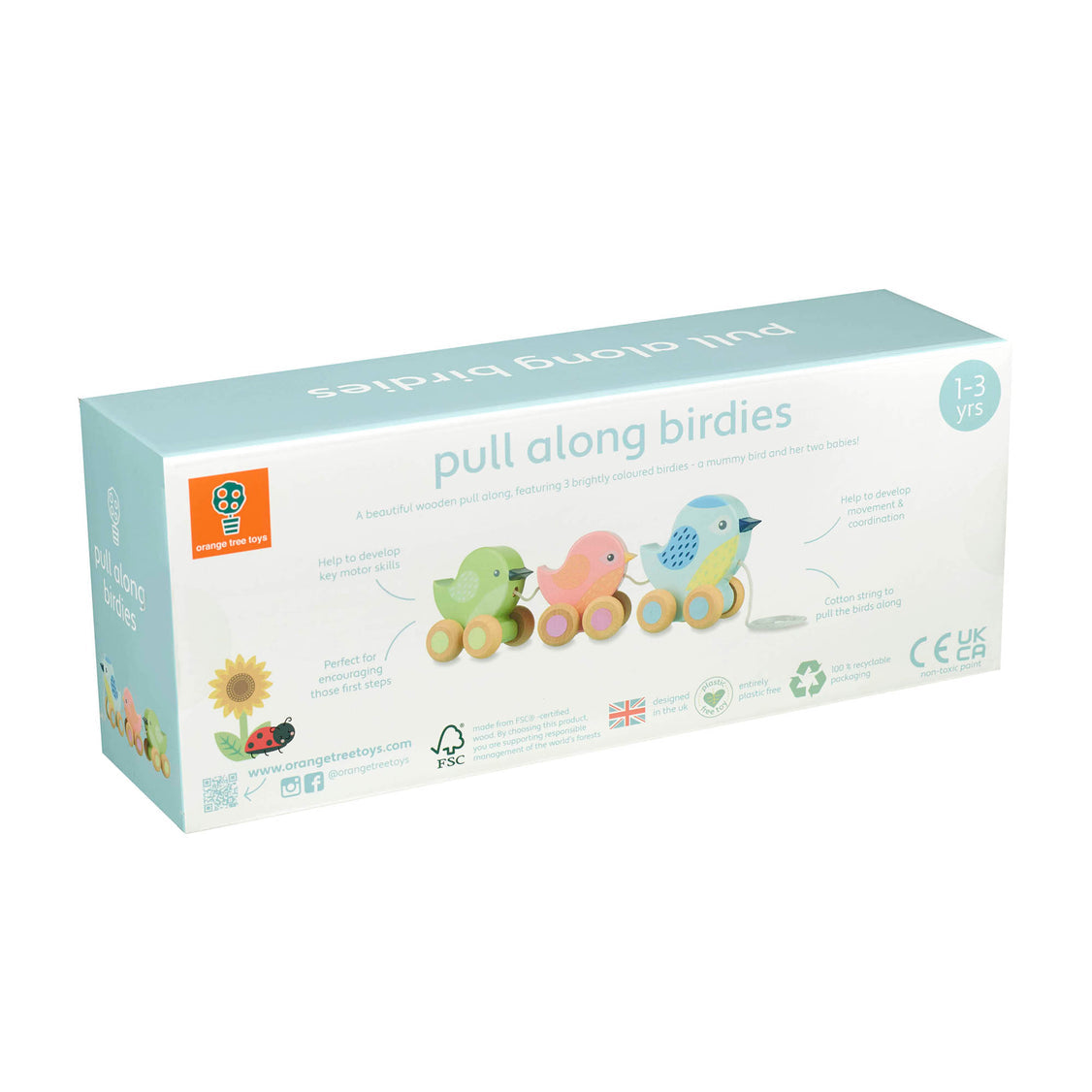 Pull Along Wooden Birdies