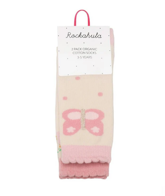 Tiny Blossom Butterfly 2 Pack Socks