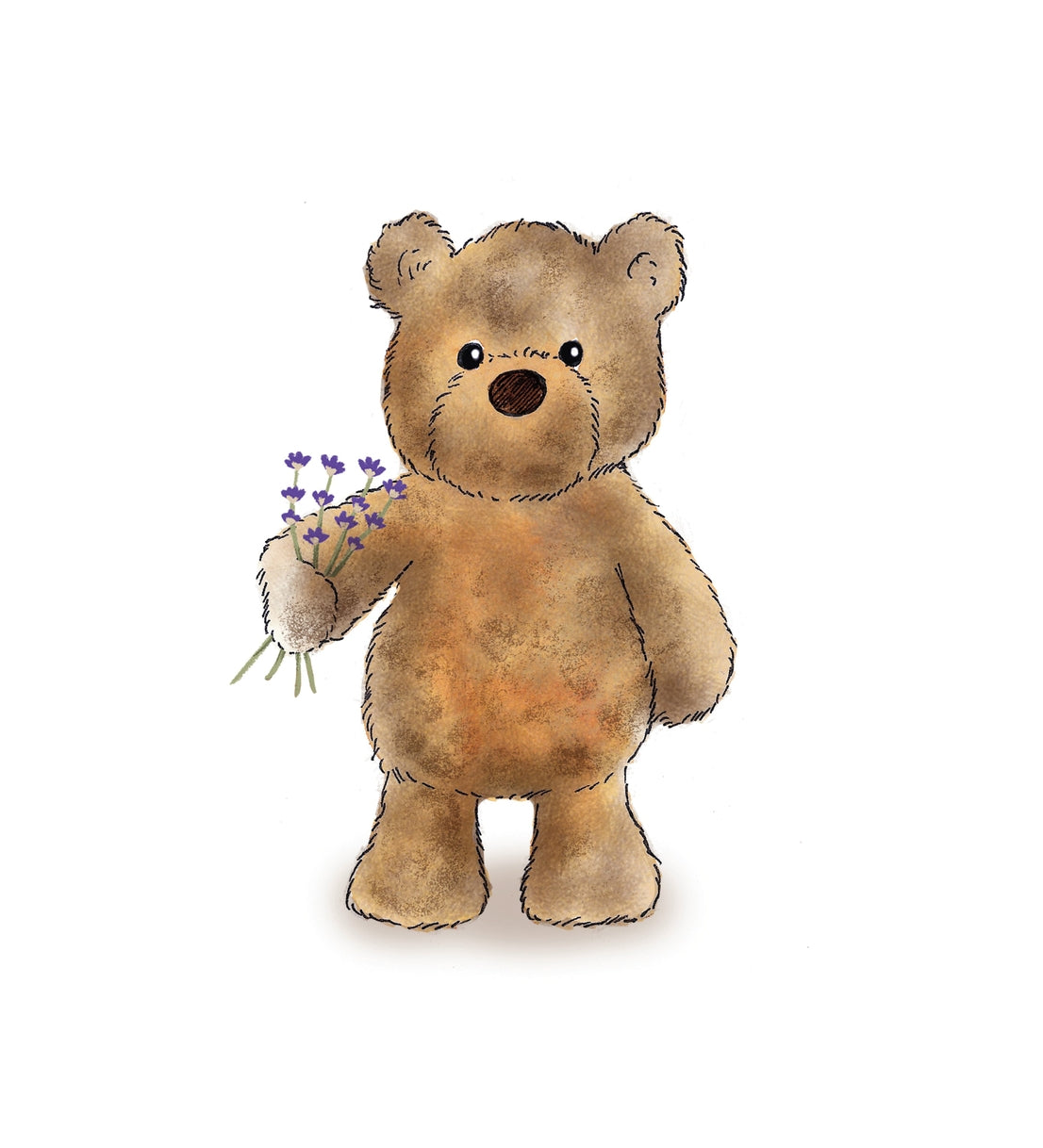Large 13” Brown Curly Bear