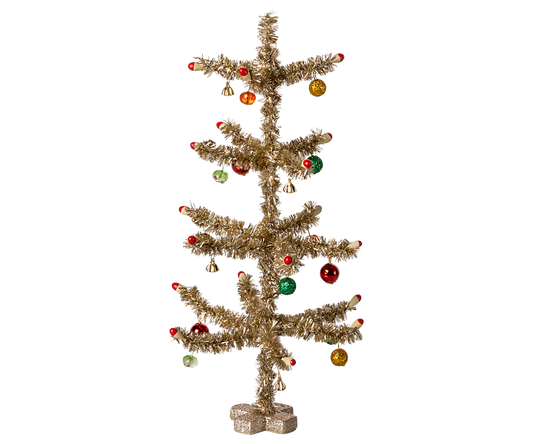Gold Mouse Christmas Tree - Red and Green Decorations