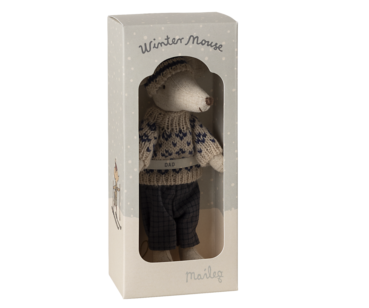 Winter Mouse with Ski Set - Dad Mouse