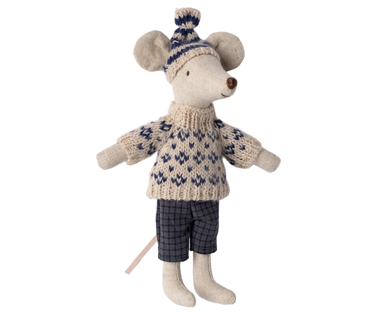 Winter Mouse with Ski Set - Dad Mouse