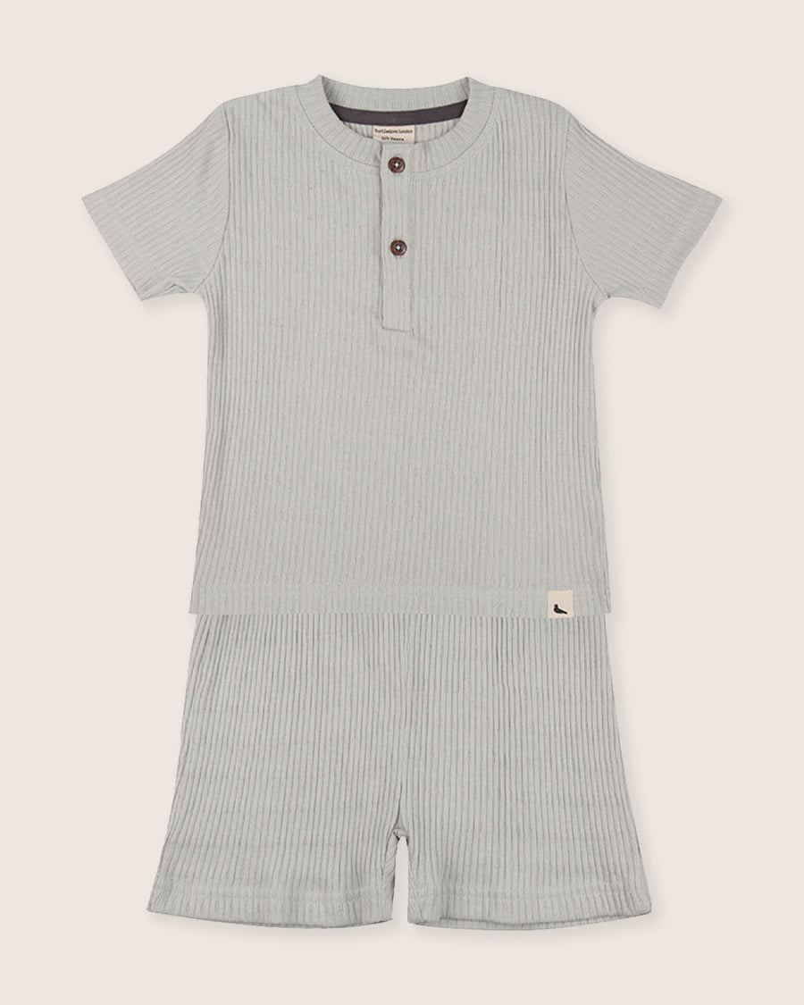 Textured T-shirt & Shorts Set