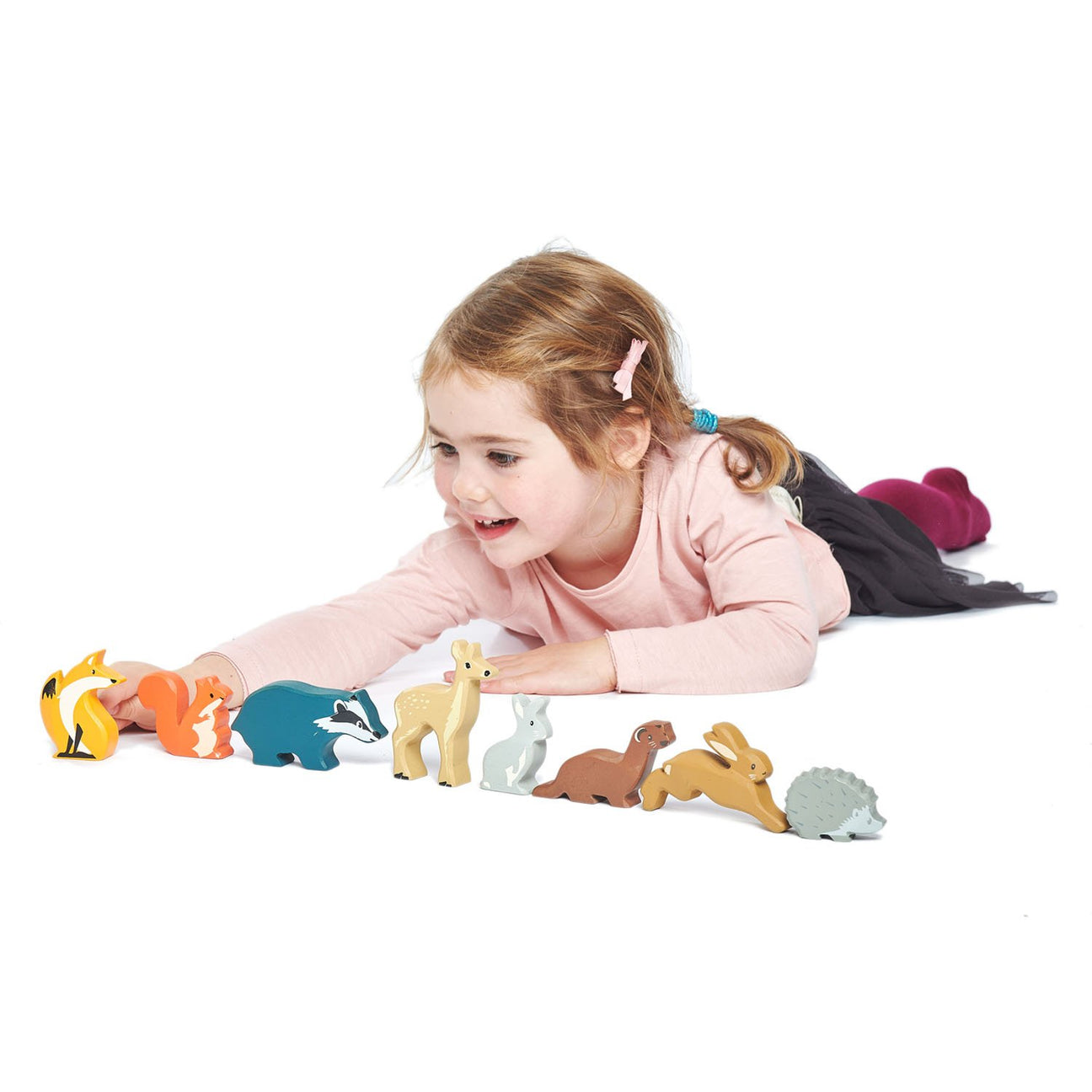 Wooden Woodland Animal Set & Shelf