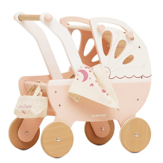 Retro Wooden Doll Pram