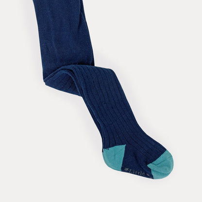 Non-Slip Ribbed Tights - Navy