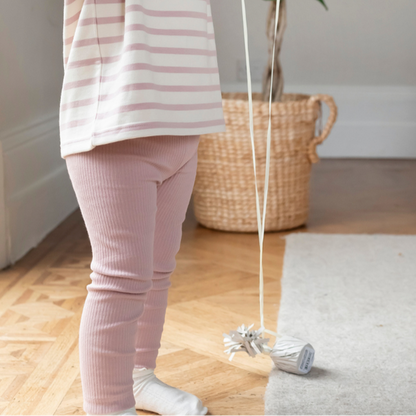 Dusty Pink Ribbed Leggings