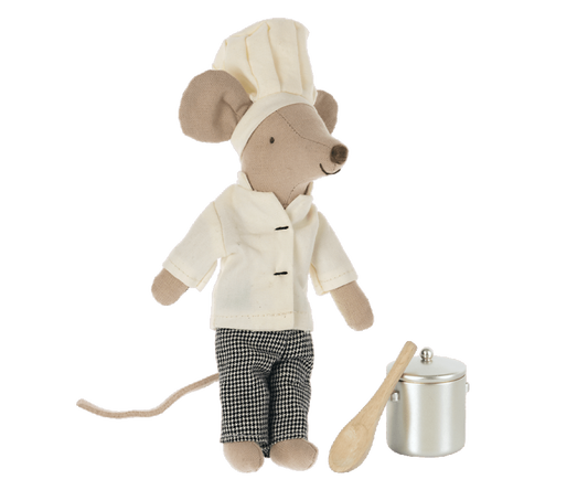 Maileg - Chef Mouse with Soup Pot and Spoon